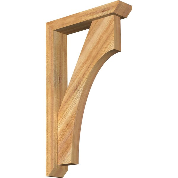 Ekena Millwork Westlake Slat Rough Sawn Bracket w/ Offset Brace, Western Red Cedar, 4"W x 18"D x 30"H BKT0402X18X30WTL06RWR - main